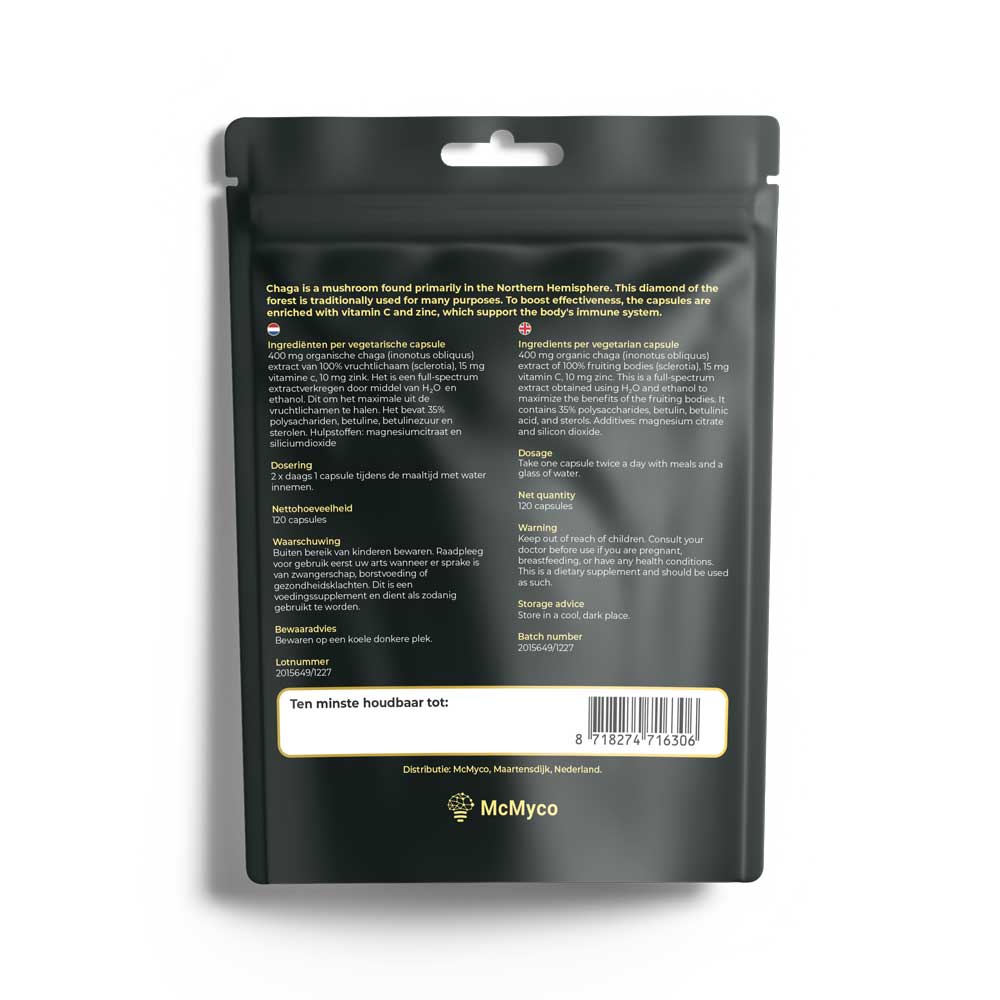 Estratto di Chaga Capsules - Tatanka.nl McMyco_Chaga_Mockup_achterkant