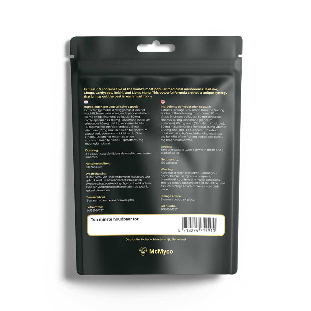 Fantastic 5 Extract Capsules - Tatanka.nl McMyco_Fantastisch_5_Mockup_achterkant