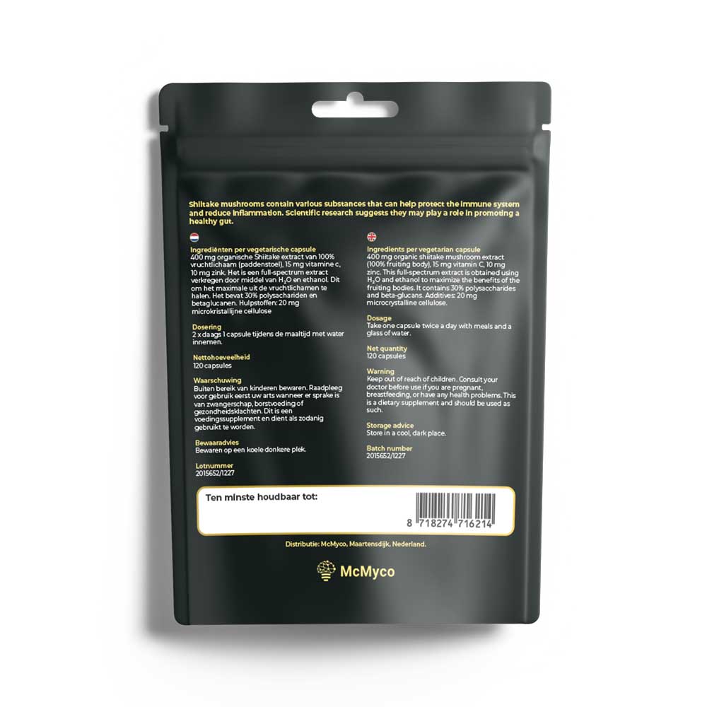 Cápsulas de extracto de shiitake - Tatanka.nl McMyco_Shiitake_Mockup_achterkant