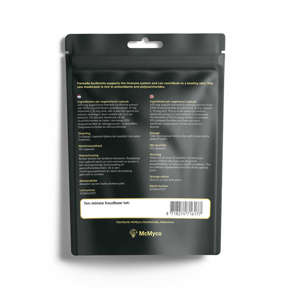 Cápsulas de extracto de Tremella Fuciformis - Tatanka.nl McMyco_Tremella_Mockup_achterkant